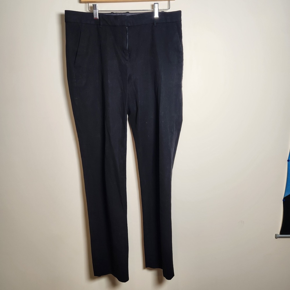Gap True Straight Dress Pants Women's 10 Tall Black Two-Way Stretch Workwear